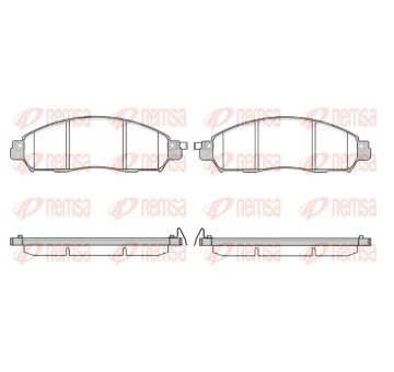 Sada brzdových destiček, kotoučová brzda REMSA 1612.04
