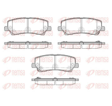 Sada brzdových destiček, kotoučová brzda REMSA 1621.22