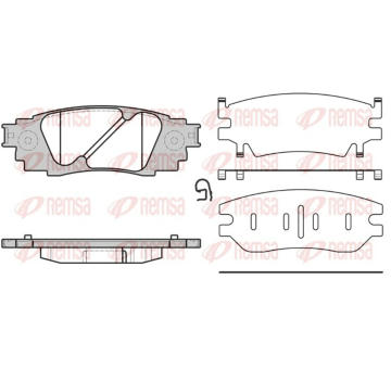 Sada brzdových destiček, kotoučová brzda REMSA 1636.10