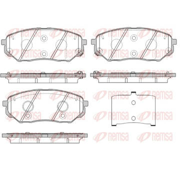 Sada brzdových destiček, kotoučová brzda REMSA 1661.02