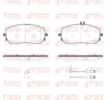 Sada brzdových destiček, kotoučová brzda REMSA 1826.02