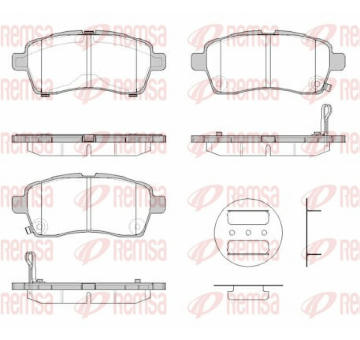 Sada brzdových destiček, kotoučová brzda REMSA 1833.02