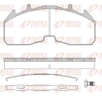 Sada brzdových destiček, kotoučová brzda REMSA JCA 1842.80