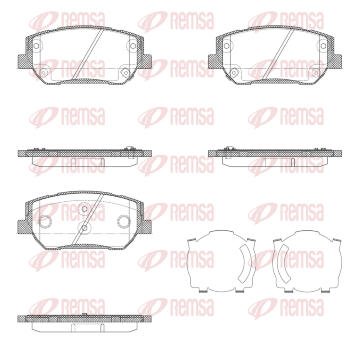 Sada brzdových destiček, kotoučová brzda REMSA 1910.02