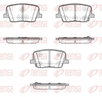 Sada brzdových destiček, kotoučová brzda REMSA 1947.02