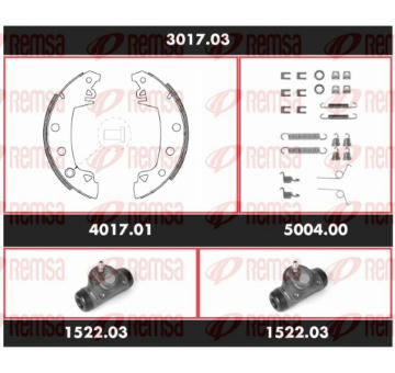 Souprava brzd, bubnova brzda REMSA 3017.03