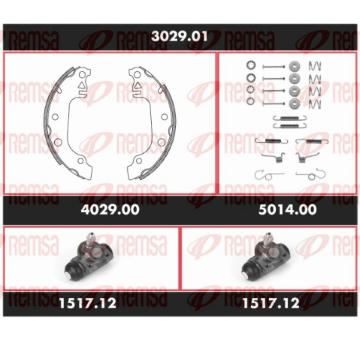 Souprava brzd, bubnová brzda REMSA 3029.01