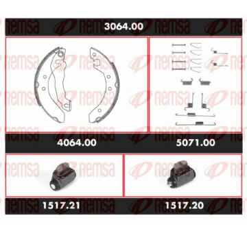 Souprava brzd, bubnová brzda REMSA 3064.00