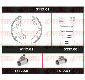 Souprava brzd, bubnova brzda REMSA 3117.01
