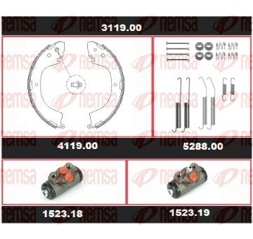 Souprava brzd, bubnová brzda REMSA 3119.00