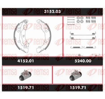 Souprava brzd, bubnova brzda REMSA 3152.03