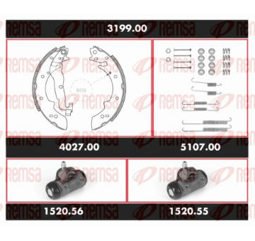 Souprava brzd, bubnová brzda REMSA 3199.00