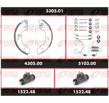 Souprava brzd, bubnova brzda REMSA 3305.01