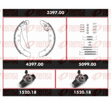Souprava brzd, bubnova brzda REMSA 3397.00