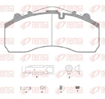 Sada brzdových destiček, kotoučová brzda REMSA JCA 637.20