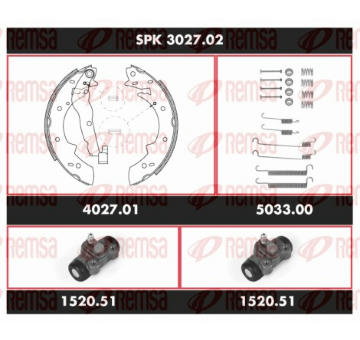 Souprava brzd, bubnová brzda REMSA SPK 3027.02