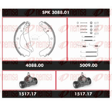 Souprava brzd, bubnová brzda REMSA SPK 3088.01
