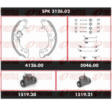 Souprava brzd, bubnova brzda REMSA SPK 3126.02