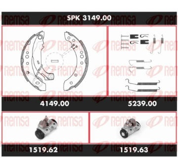 Souprava brzd, bubnová brzda REMSA SPK 3149.00