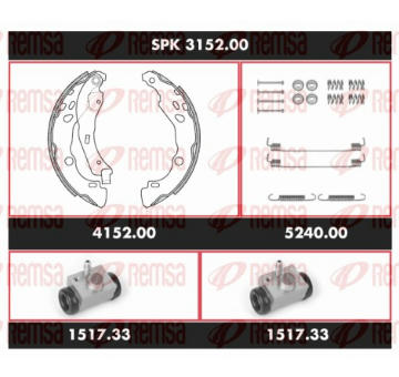 Souprava brzd, bubnova brzda REMSA SPK 3152.00