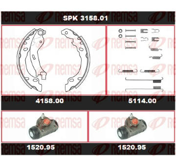 Souprava brzd, bubnova brzda REMSA SPK 3158.01