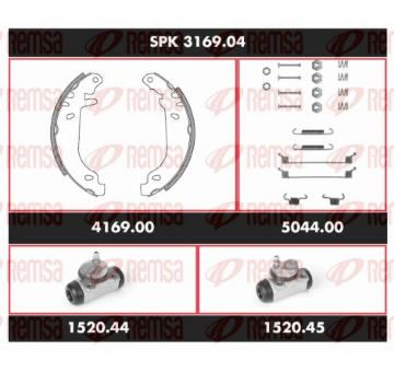 Souprava brzd, bubnova brzda REMSA SPK 3169.04