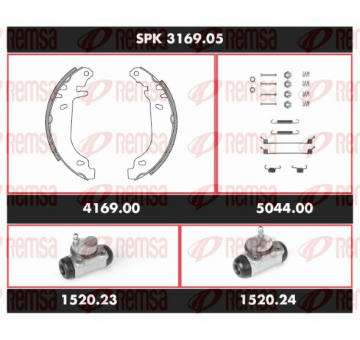 Souprava brzd, bubnova brzda REMSA SPK 3169.05
