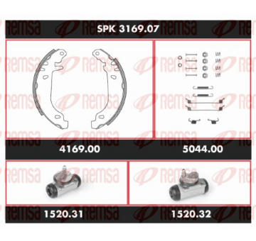 Souprava brzd, bubnová brzda REMSA SPK 3169.07