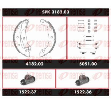 Souprava brzd, bubnova brzda REMSA SPK 3182.03
