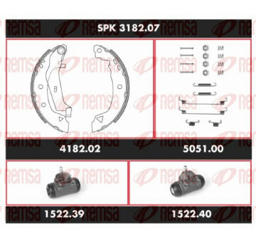 Souprava brzd, bubnova brzda REMSA SPK 3182.07