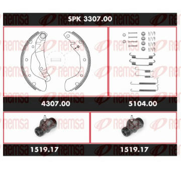Souprava brzd, bubnová brzda REMSA SPK 3307.00