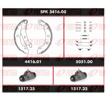 Souprava brzd, bubnová brzda REMSA SPK 3416.00