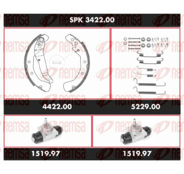 Souprava brzd, bubnova brzda REMSA SPK 3422.00