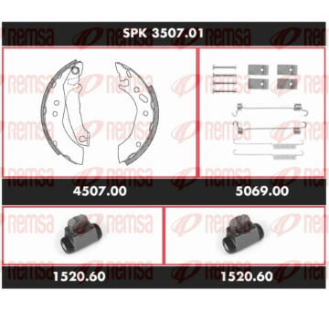 Souprava brzd, bubnova brzda REMSA SPK 3507.01