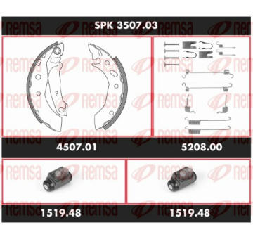 Souprava brzd, bubnová brzda REMSA SPK 3507.03