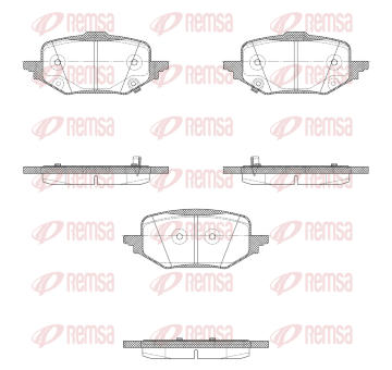 Sada brzdových destiček, kotoučová brzda REMSA X2045.02