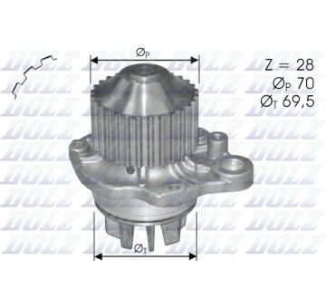 Vodní čerpadlo, chlazení motoru DOLZ C121