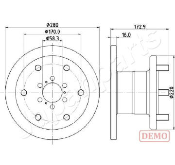 Brzdový kotúč JAPANPARTS DI-0255C