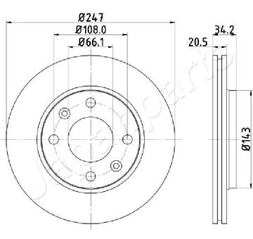 Brzdový kotúč JAPANPARTS DI-0628