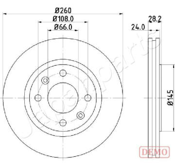 Brzdový kotúč JAPANPARTS DI-0632C