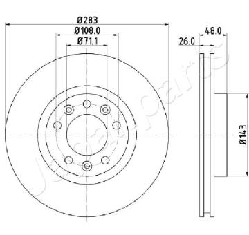 Brzdový kotúč JAPANPARTS DI-0638