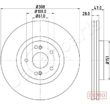 Brzdový kotúč JAPANPARTS DI-0703C