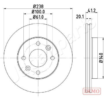 Brzdový kotúč JAPANPARTS DI-0708C