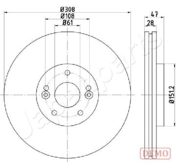 Brzdový kotúč JAPANPARTS DI-0713C