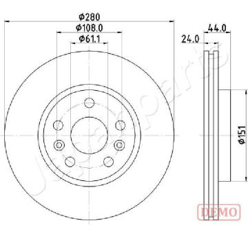 Brzdový kotúč JAPANPARTS DI-0716C