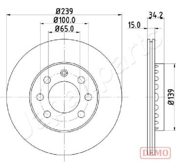 Brzdový kotúč JAPANPARTS DI-0904C