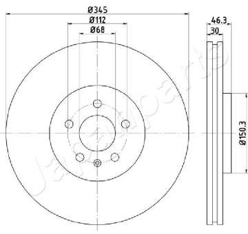 Brzdový kotúč JAPANPARTS DI-0912