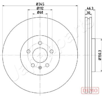 Brzdový kotúč JAPANPARTS DI-0912C