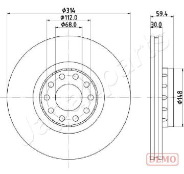 Brzdový kotúč JAPANPARTS DI-0924C