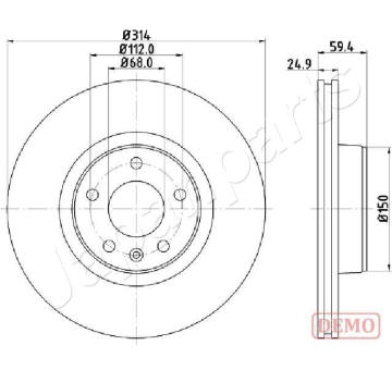 Brzdový kotúč JAPANPARTS DI-0927C